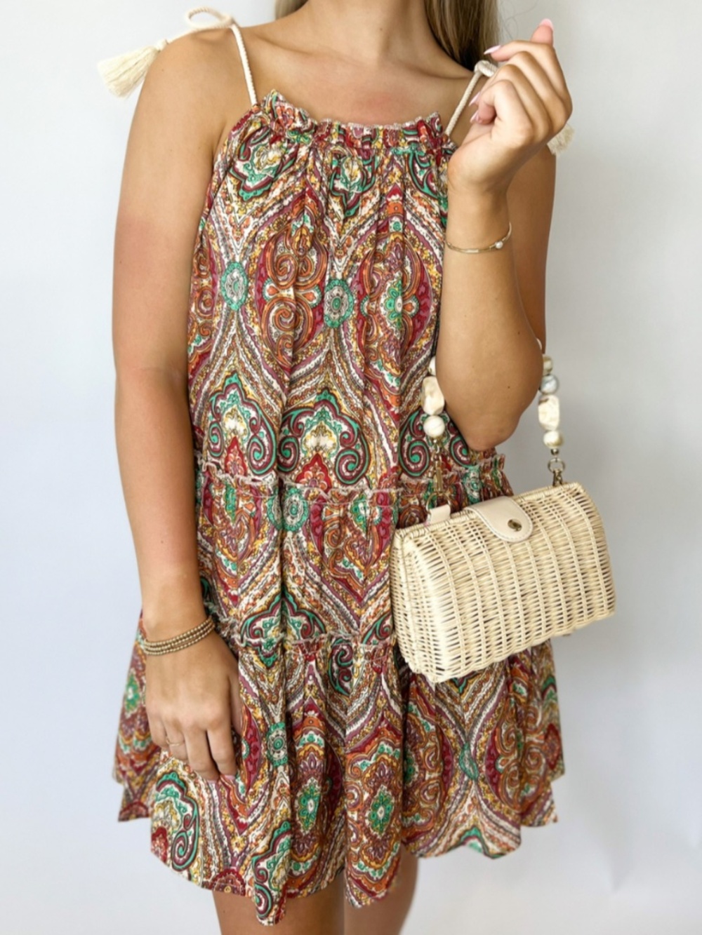dRA - PAISLEY TIE STRAP DRESS - SIZE M - WORN ONCE